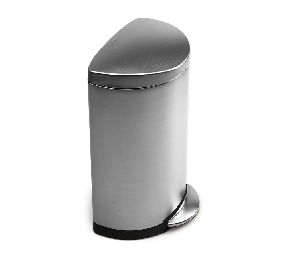 40L semi-round steel step trash can