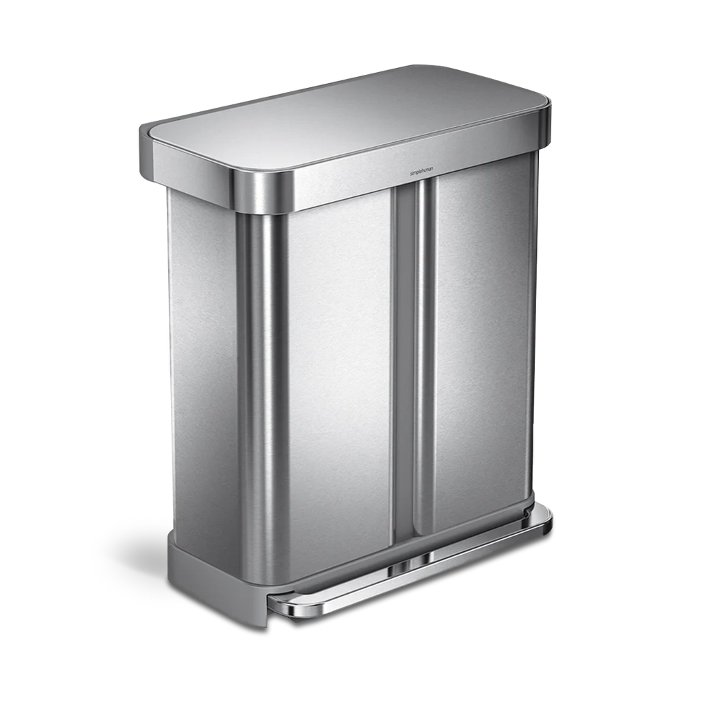 gen1 58L dual compartment rectangular sensor can with voice and motion control